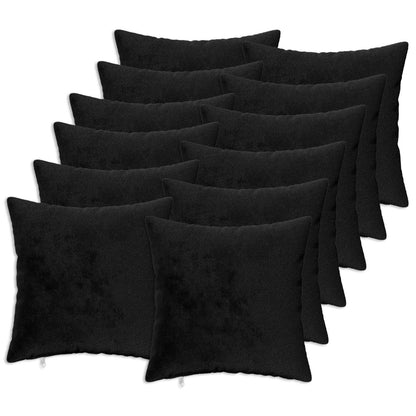 Cushion Cover 12 pcs HEERLEN Black 45 x 45 cm Flannel
