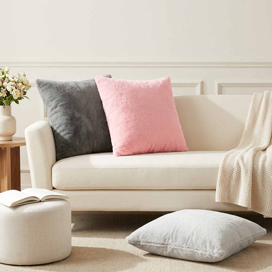 Cushion Cover 6 pcs HEERLEN Dark Grey 50 x 50 cm Flannel