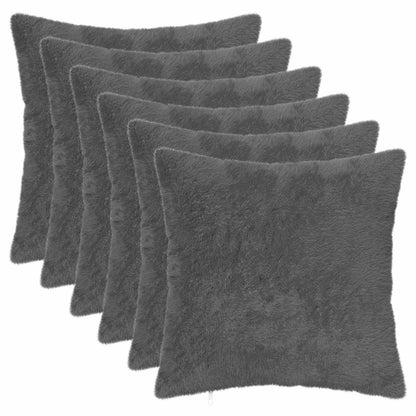 Cushion Cover 6 pcs HEERLEN Dark Grey 45 x 45 cm