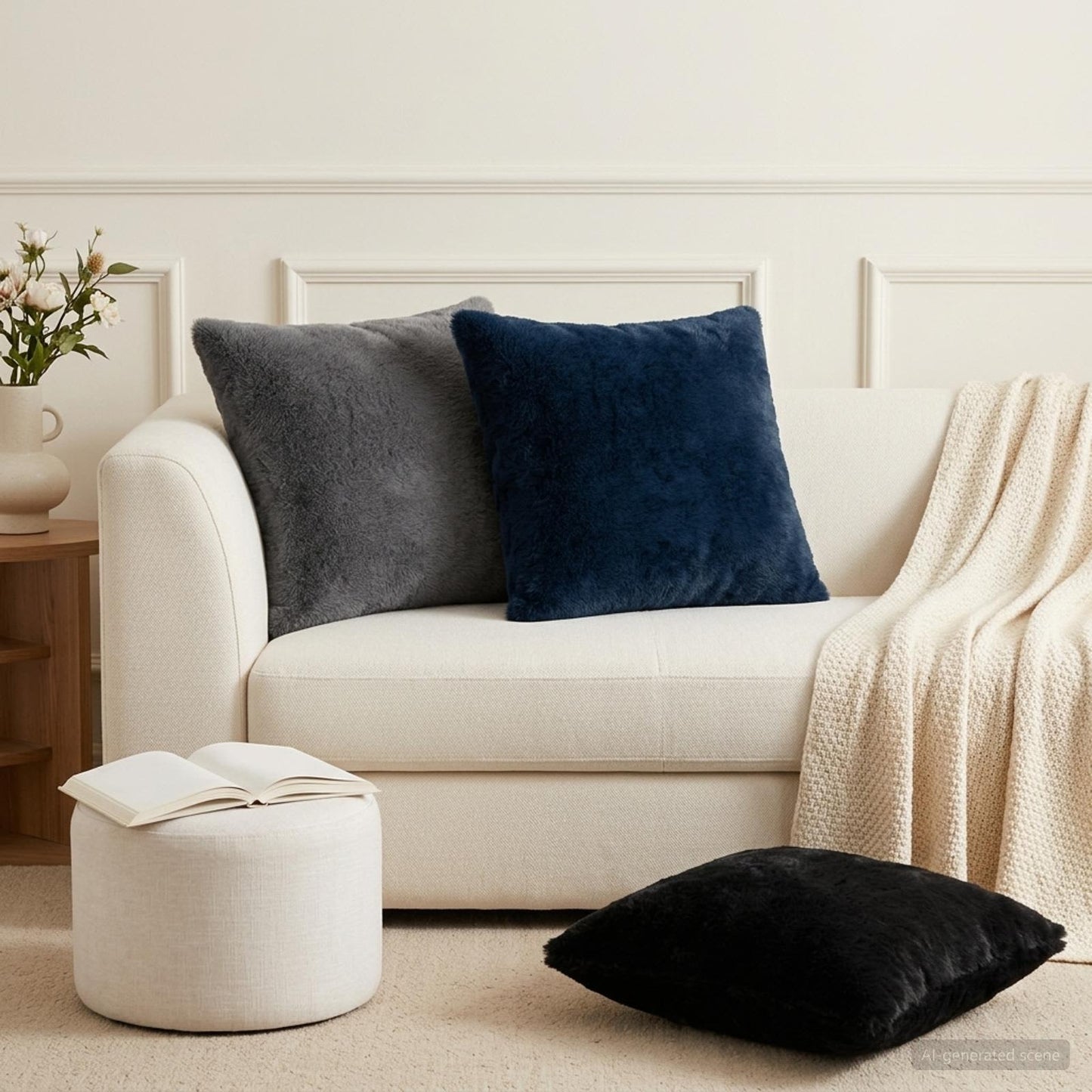 Cushion Cover 6 pcs HEERLEN Navy Blue 45 x 45 cm