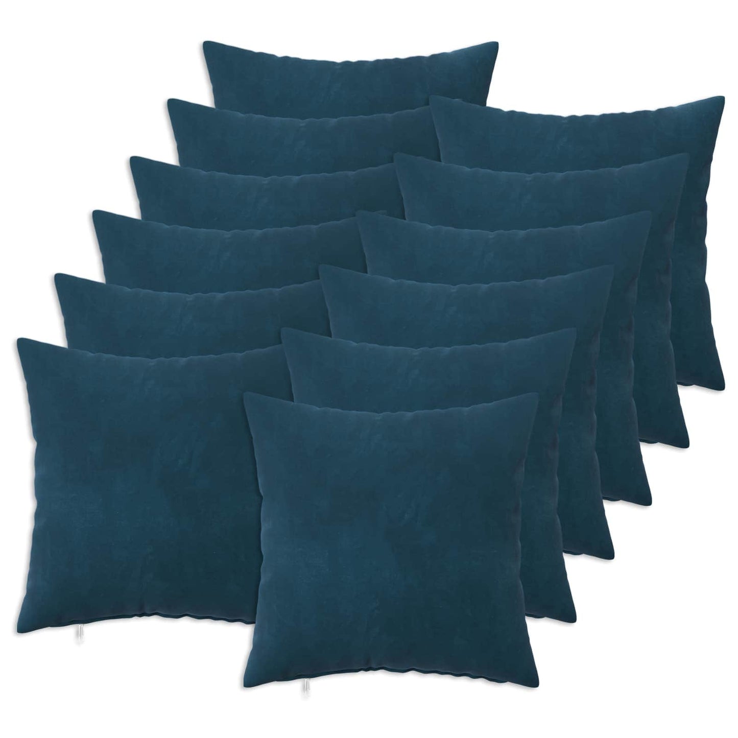 Cushion Cover 12 pcs HEERLEN Blue 50 x 50 cm Velvet