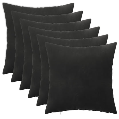 Cushion Cover 6 pcs HEERLEN Black 50 x 50 cm Velvet