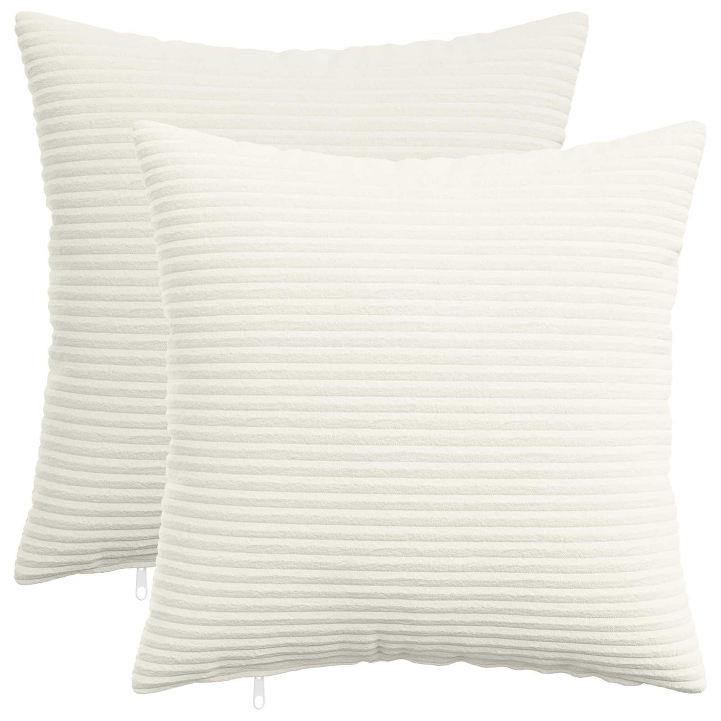 Cushion Cover 2 pcs HEERLEN Cream 50 x 50 cm Corduroy