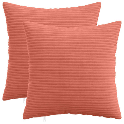 Cushion Cover 2 pcs HEERLEN Red Orange 50 x 50 cm Corduroy