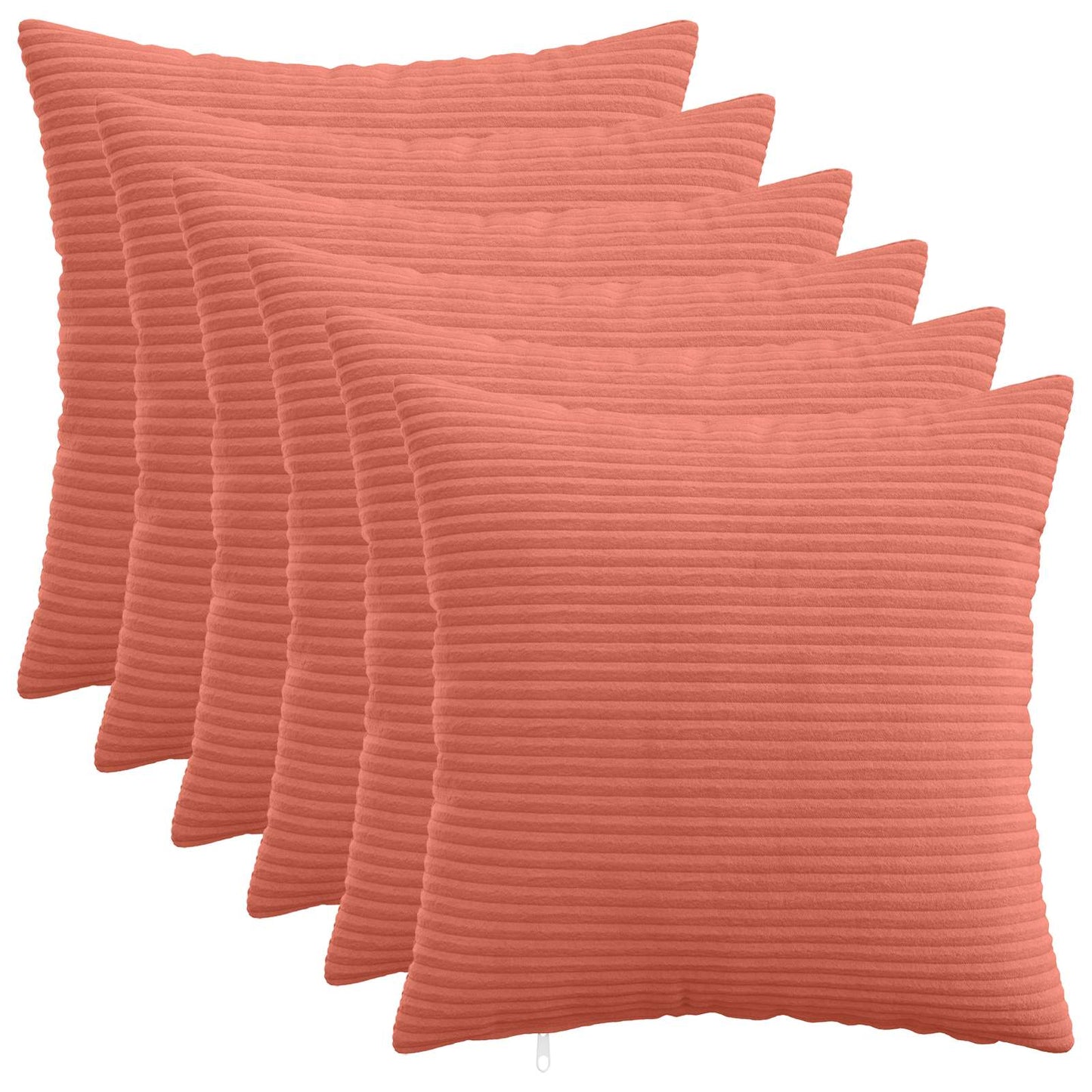 Cushion Cover 6 pcs HEERLEN Red Orange 50 x 50 cm Corduroy