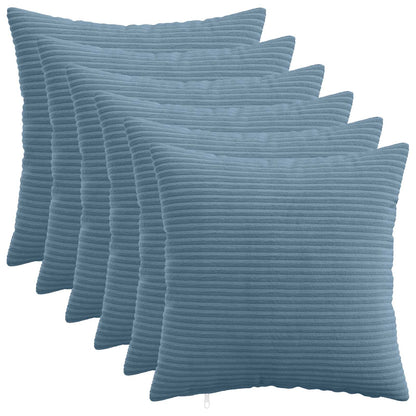 Cushion Cover 6 pcs HEERLEN Blue 50 x 50 cm Corduroy