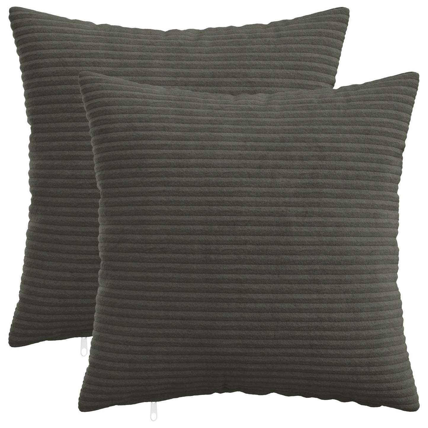 Cushion Cover 2 pcs HEERLEN Anthracite 50 x 50 cm Corduroy