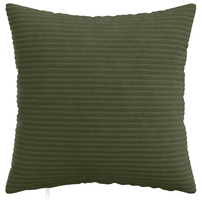Cushion Cover 12 pcs HEERLEN Green 50 x 50 cm Corduroy