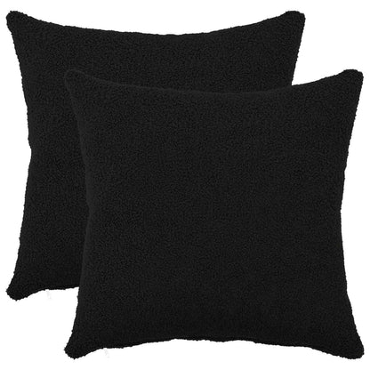 Cushion Cover 2 pcs HEERLEN Black 50 x 50 cm Bouclé