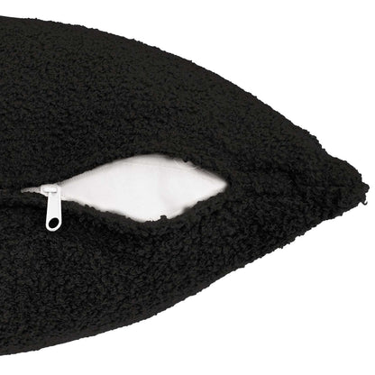 Cushion Cover 12 pcs HEERLEN Black 50 x 50 cm Bouclé