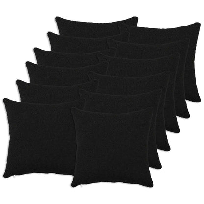 Cushion Cover 12 pcs HEERLEN Black 50 x 50 cm Bouclé