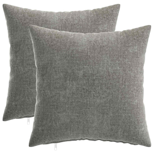 Cushion Cover 2 pcs HEERLEN Dark Grey 50 x 50 cm