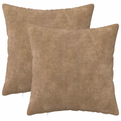 Cushion Cover 2 pcs HEERLEN Taupe 50 x 50 cm Microfiber Fleece