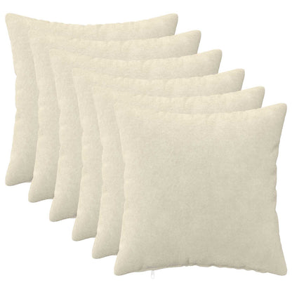 Cushion Cover 6 pcs HEERLEN Cream 50 x 50 cm Microfiber Fleece