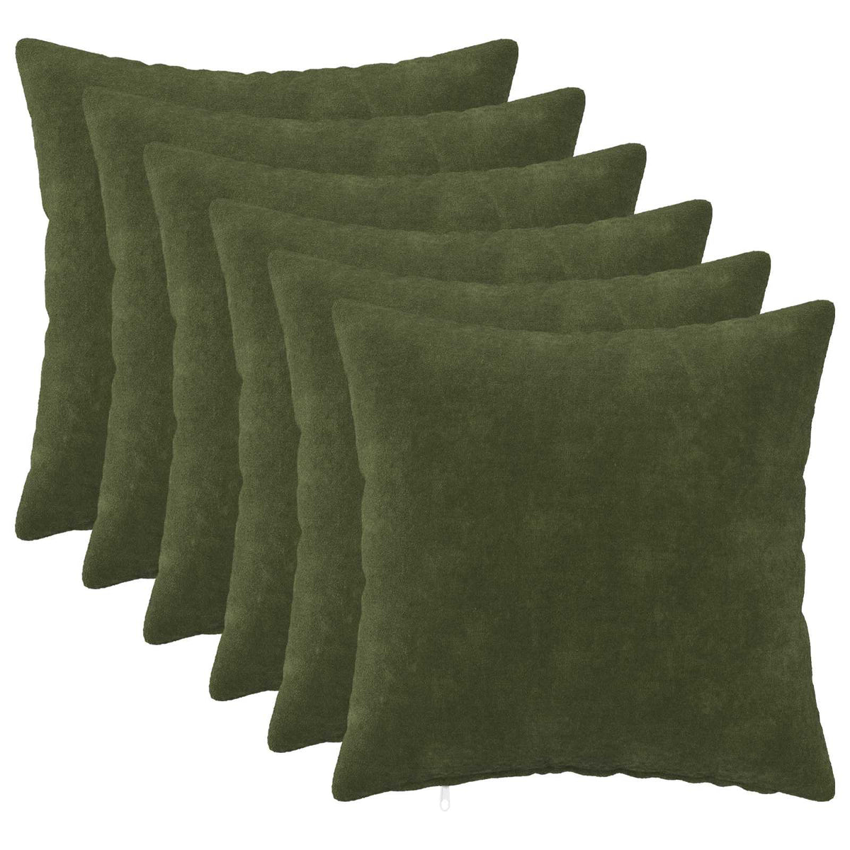 Cushion Cover 6 pcs HEERLEN Green 50 x 50 cm Microfiber Fleece
