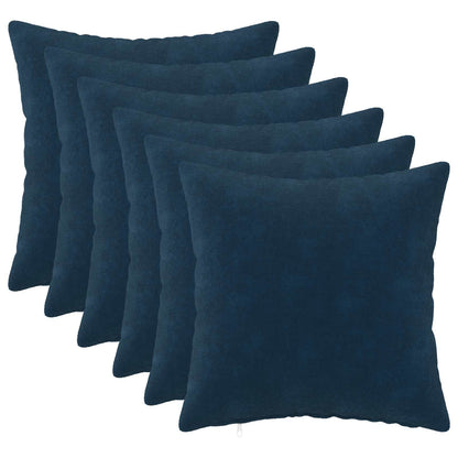 Cushion Cover 6 pcs HEERLEN Blue 50 x 50 cm Microfiber Fleece