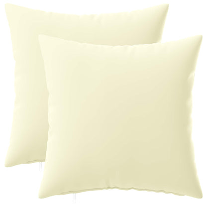 Cushion Cover 2 pcs HEERLEN Cream 50 x 50 cm Polyester
