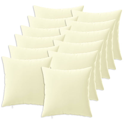 Cushion Cover 12 pcs HEERLEN Cream 50 x 50 cm Polyester