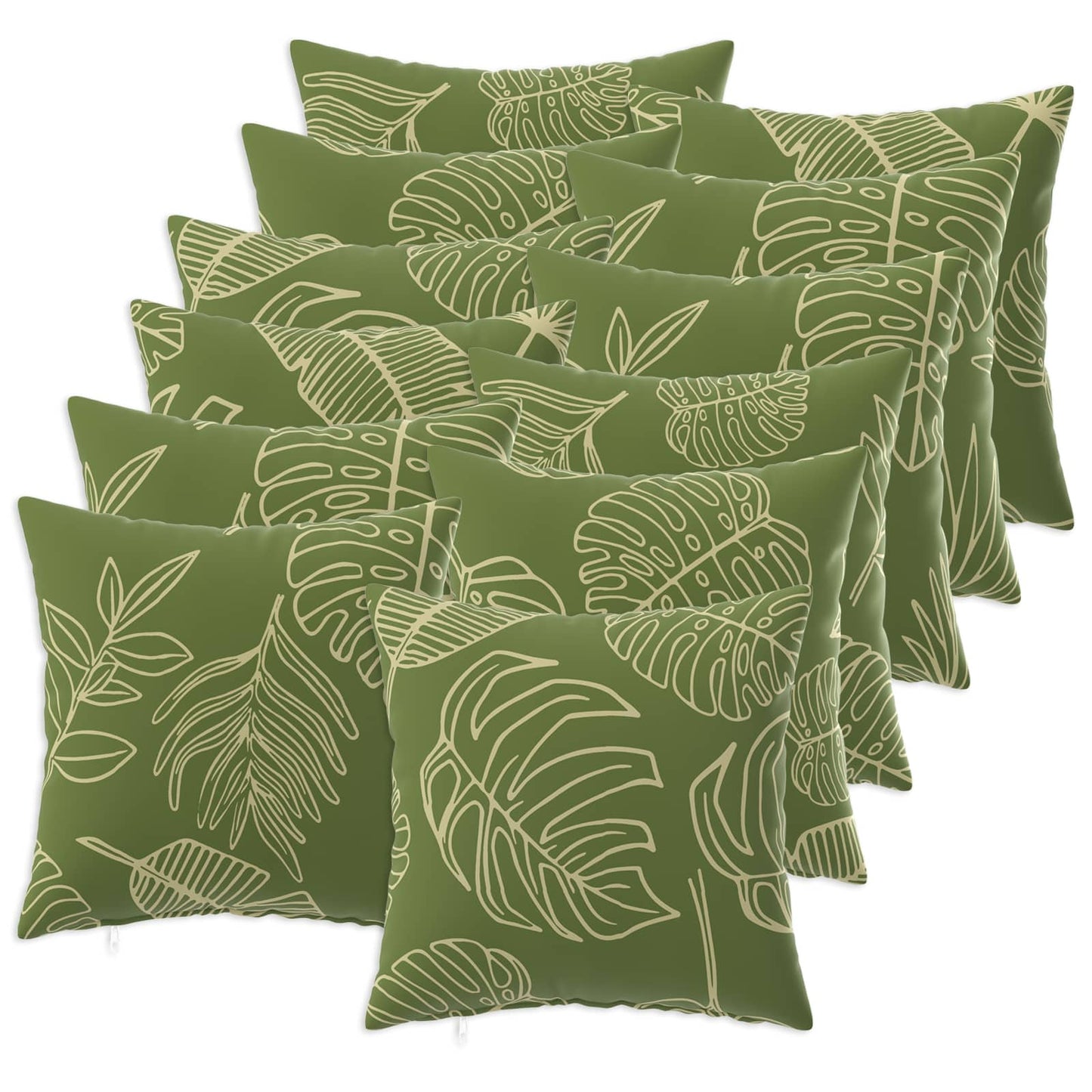 Cushion Cover 12 pcs HEERLEN Leaf Design 50 x 50 cm Polyester