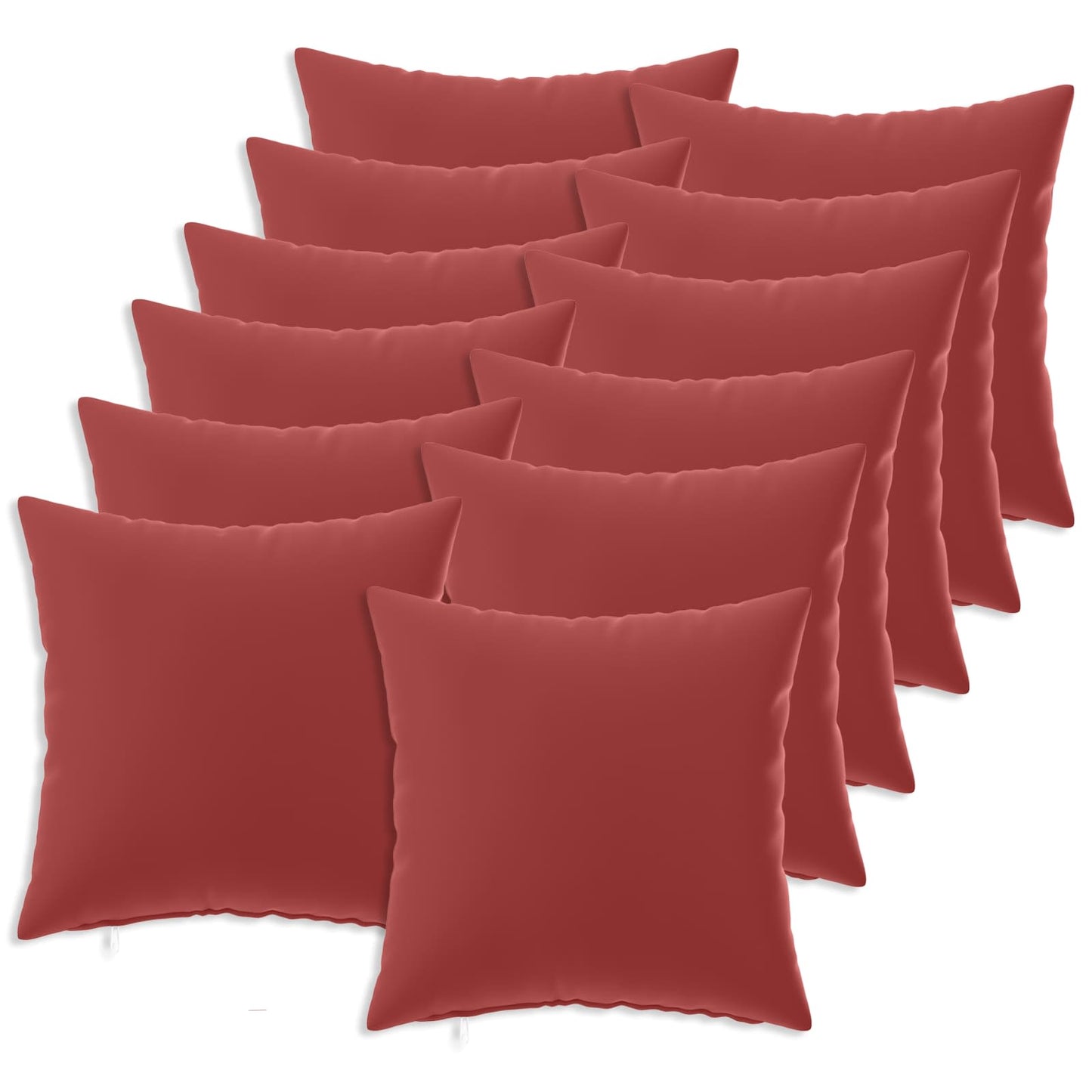 Cushion Cover 12 pcs HEERLEN Wine Red 50 x 50 cm Polyester