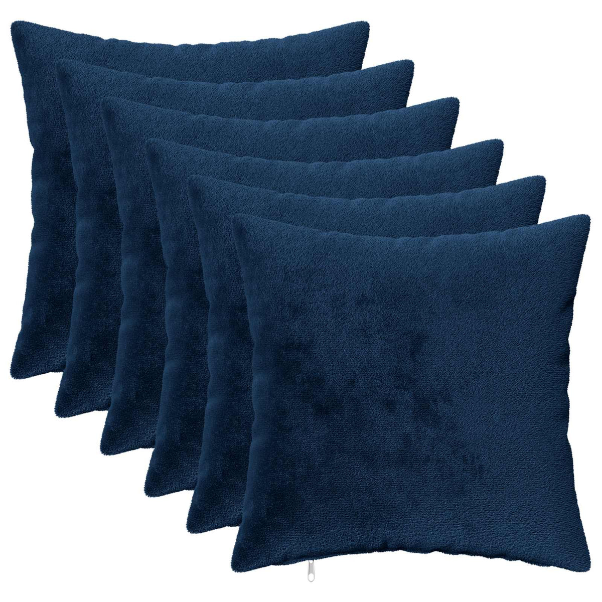Cushion Cover 6 pcs HEERLEN Navy Blue 50 x 50 cm Flannel