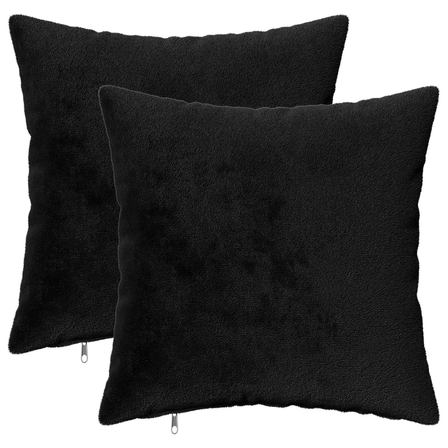Cushion Cover 2 pcs HEERLEN Black 50 x 50 cm Flannel