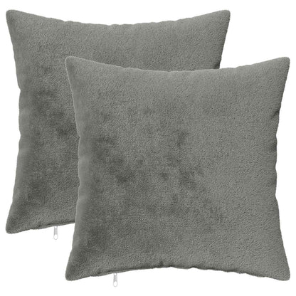 Cushion Cover 2 pcs HEERLEN Dark Grey 50 x 50 cm Flannel