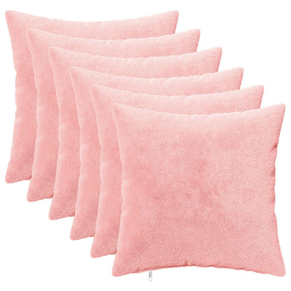 Cushion Cover 6 pcs HEERLEN Pink 50 x 50 cm Flannel