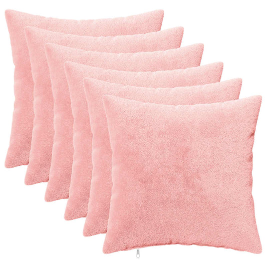 Cushion Cover 6 pcs HEERLEN Pink 50 x 50 cm Flannel