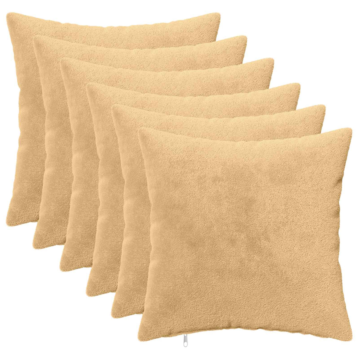 Cushion Cover 6 pcs HEERLEN Taupe 50 x 50 cm Flannel
