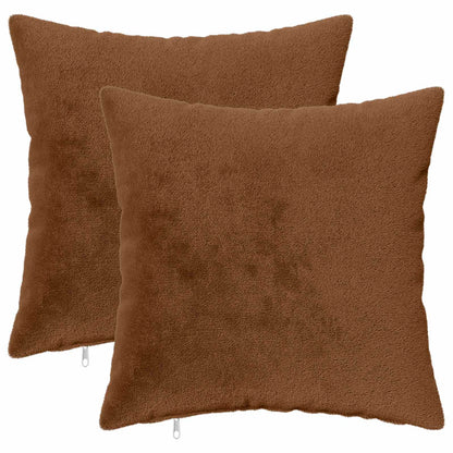 Cushion Cover 2 pcs HEERLEN Light Brown 50 x 50 cm Flannel