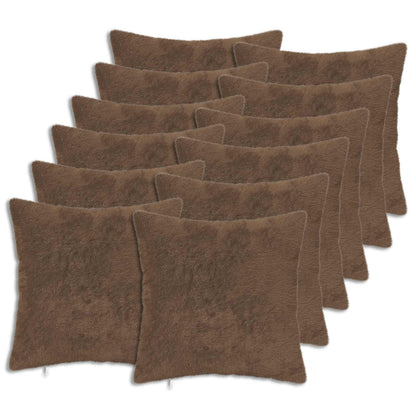 Cushion Cover 12 pcs HEERLEN Light Brown 50 x 50 cm