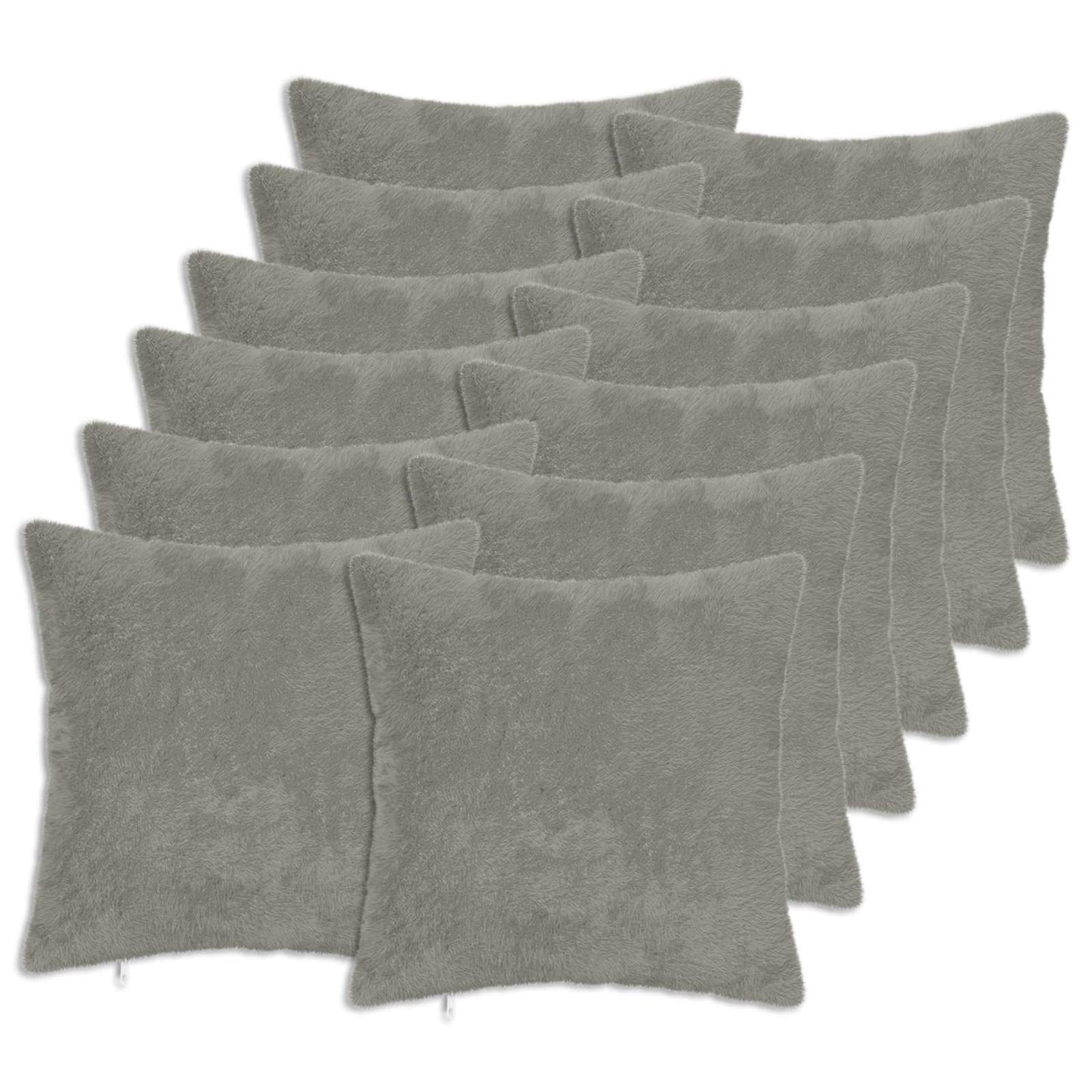 Cushion Cover 12 pcs HEERLEN Light Grey 50 x 50 cm