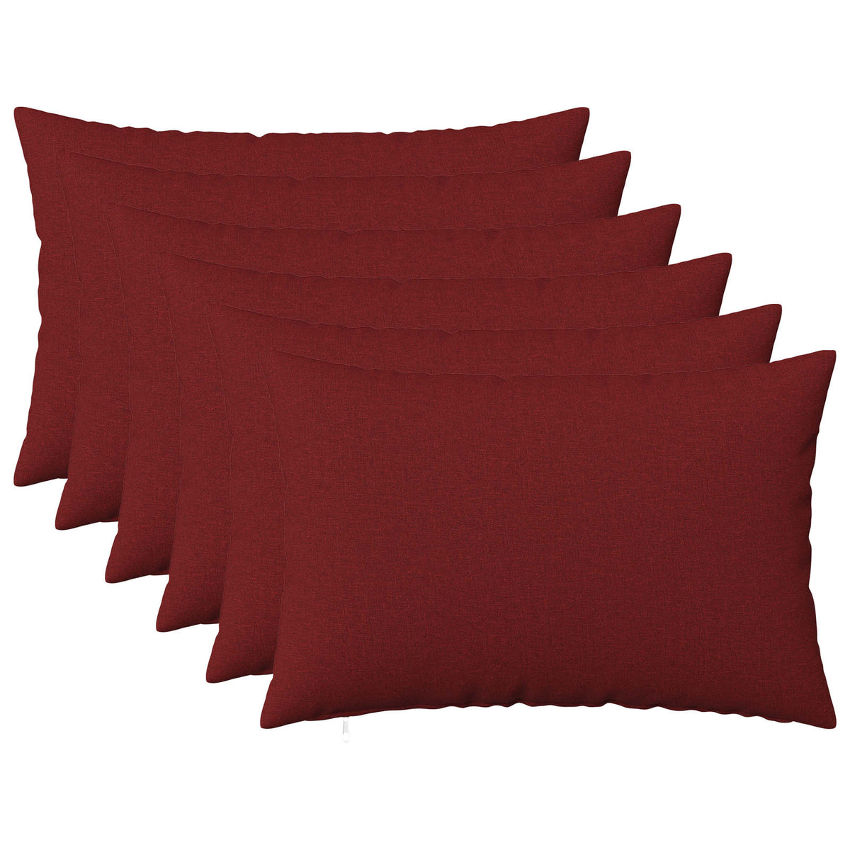 Cushion Cover 6 pcs HEERLEN Wine Red 50 x 70 cm Fabric