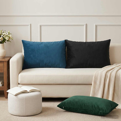 Cushion Cover 2 pcs HEERLEN Dark Green 50 x 75 cm Velvet