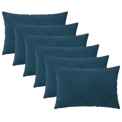 Cushion Cover 6 pcs HEERLEN Blue 50 x 70 cm Velvet