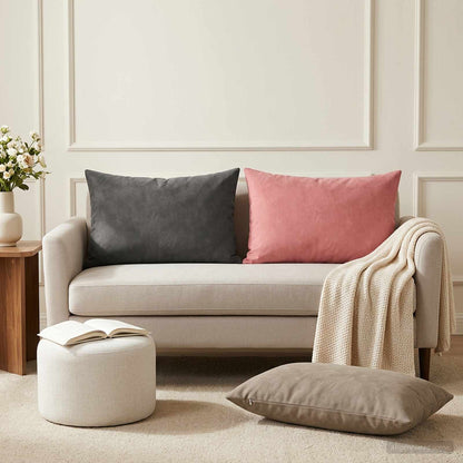 Cushion Cover 2 pcs HEERLEN Pink 50 x 70 cm Velvet