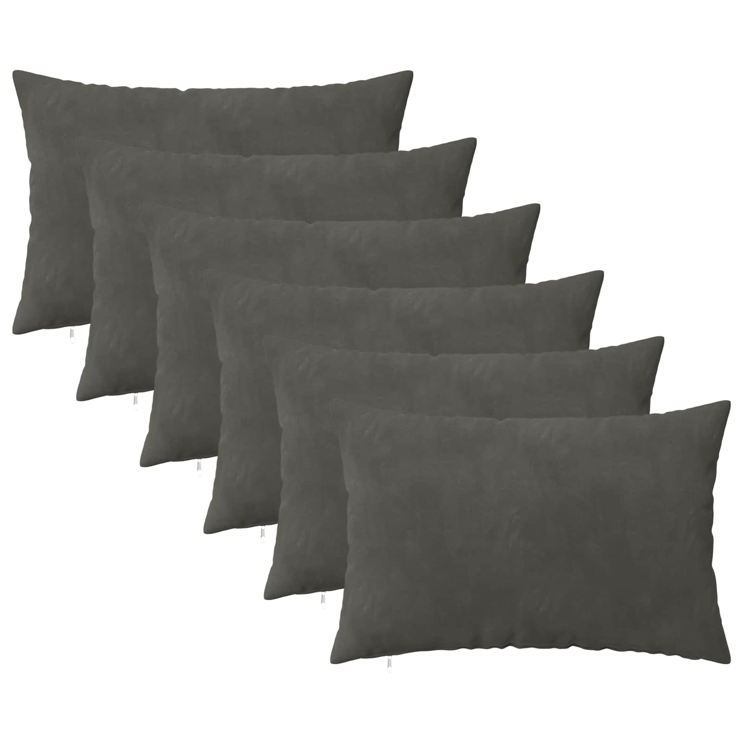 Cushion Cover 6 pcs HEERLEN Dark Grey 50 x 70 cm Velvet