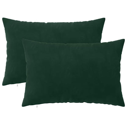 Cushion Cover 2 pcs HEERLEN Dark Green 50 x 70 cm Velvet
