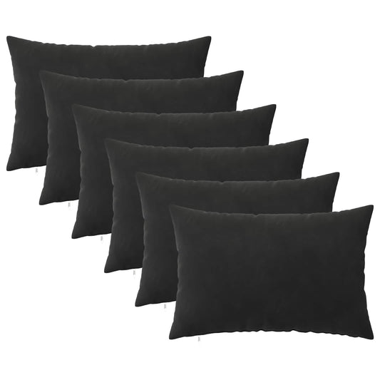 Cushion Cover 6 pcs HEERLEN Black 50 x 70 cm Velvet