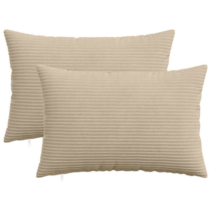 Cushion Cover 2 pcs HEERLEN Taupe 50 x 70 cm Corduroy
