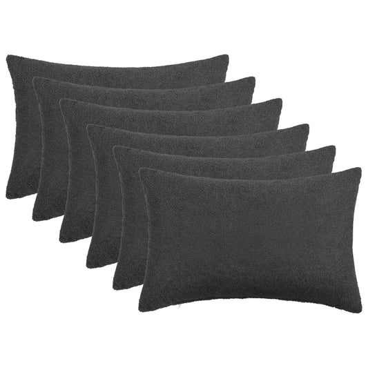 Cushion Cover 6 pcs HEERLEN Dark Grey 50 x 70 cm Bouclé