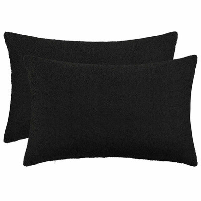 Cushion Cover 2 pcs HEERLEN Black 50 x 70 cm Bouclé