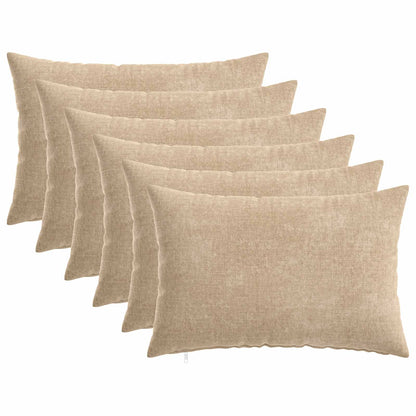 Cushion Cover 6 pcs HEERLEN Taupe 50 x 70 cm Chenille Fabric