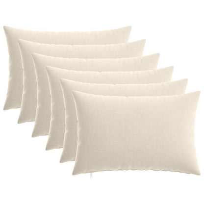 Cushion Cover 6 pcs HEERLEN Cream 50 x 70 cm Chenille Fabric