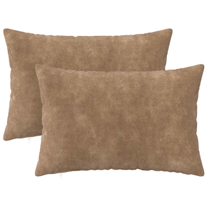 Cushion Cover 2 pcs HEERLEN Taupe 50 x 70 cm Microfiber Fleece