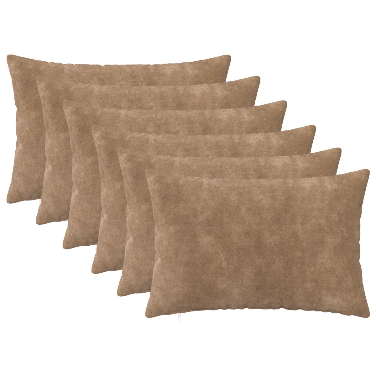 Cushion Cover 6 pcs HEERLEN Taupe 50 x 70 cm Microfiber Fleece
