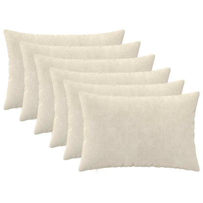 Cushion Cover 6 pcs HEERLEN Cream 50 x 70 cm Microfiber Fleece