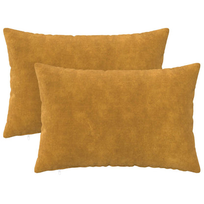 Cushion Cover 2 pcs HEERLEN Yellow 50 x 70 cm Microfiber Fleece