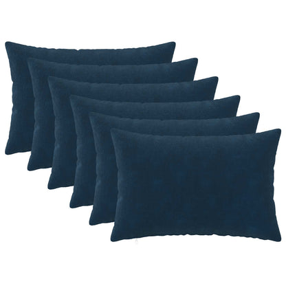 Cushion Cover 6 pcs HEERLEN Blue 50 x 70 cm Microfiber Fleece